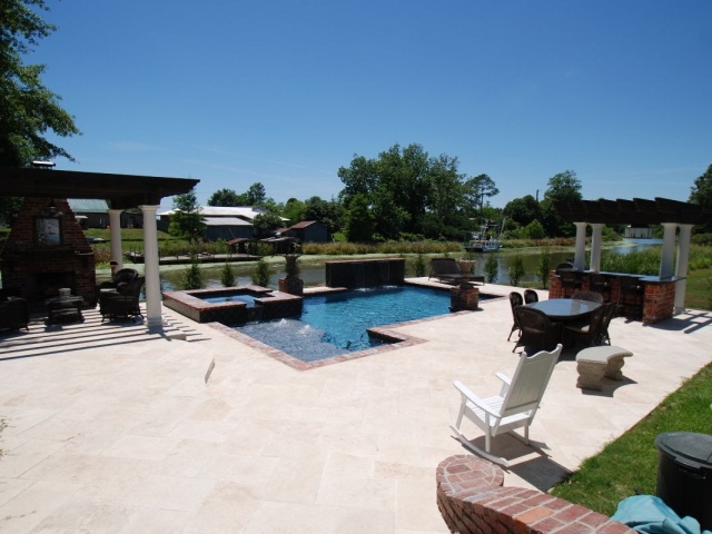 brick swimming pool construction